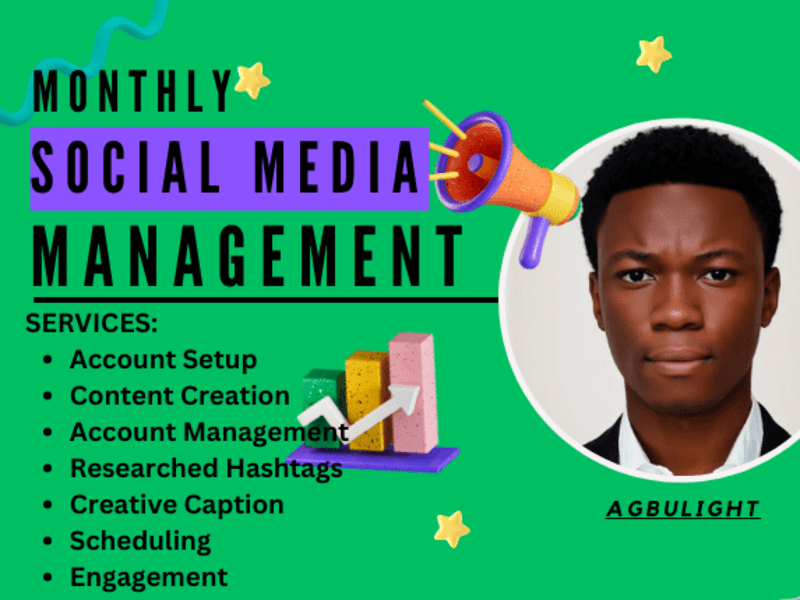 Cover image for I will do monthly social media management and content creation