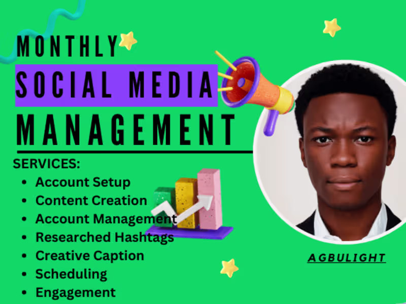 Cover image for I will do monthly social media management and content creation