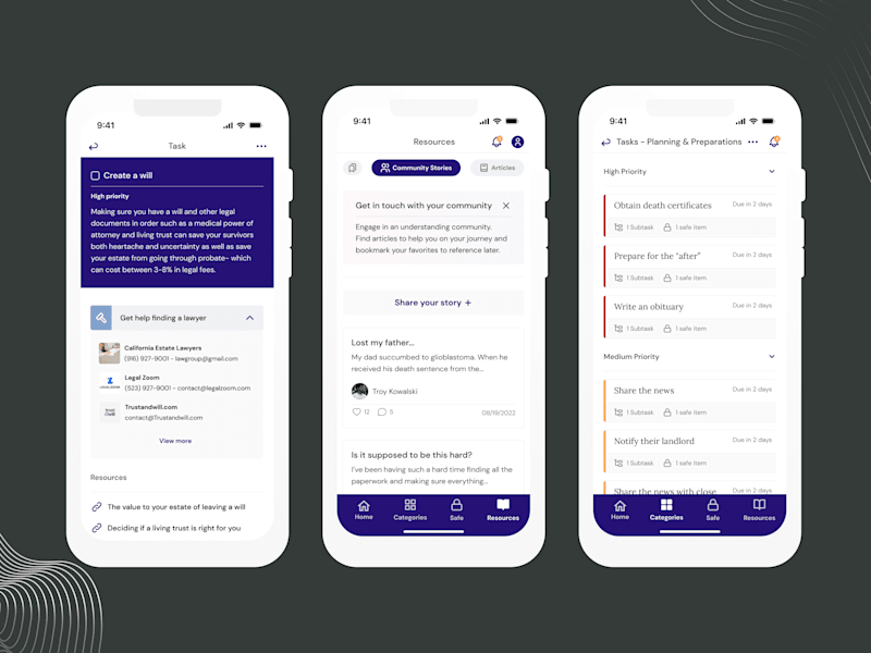 Cover image for End-of-life planning and grief management app