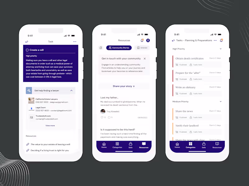 Cover image for End-of-life planning and grief management app