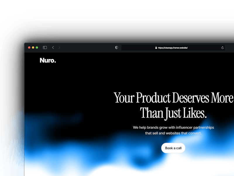 Cover image for Nuro. - A Web Design and Influencer Marketing Agency Website