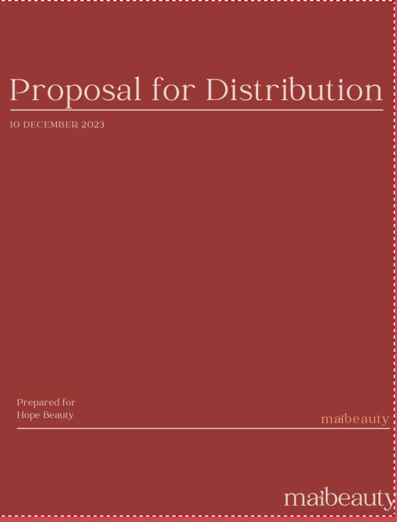 Cover image for Developed a full distribution proposal,