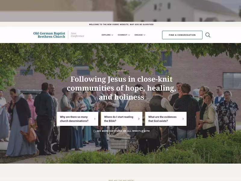 Cover image for Old German Baptist WordPress Development