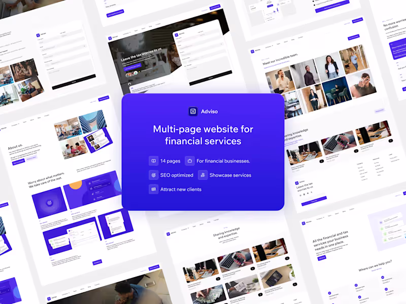 Cover image for Adviso - Financial services website
