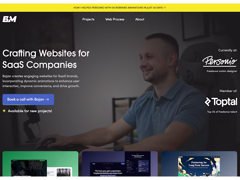 Cover image for Freelance SaaS Website Designer | Bojan Mitevski | UX/UI & Lott…