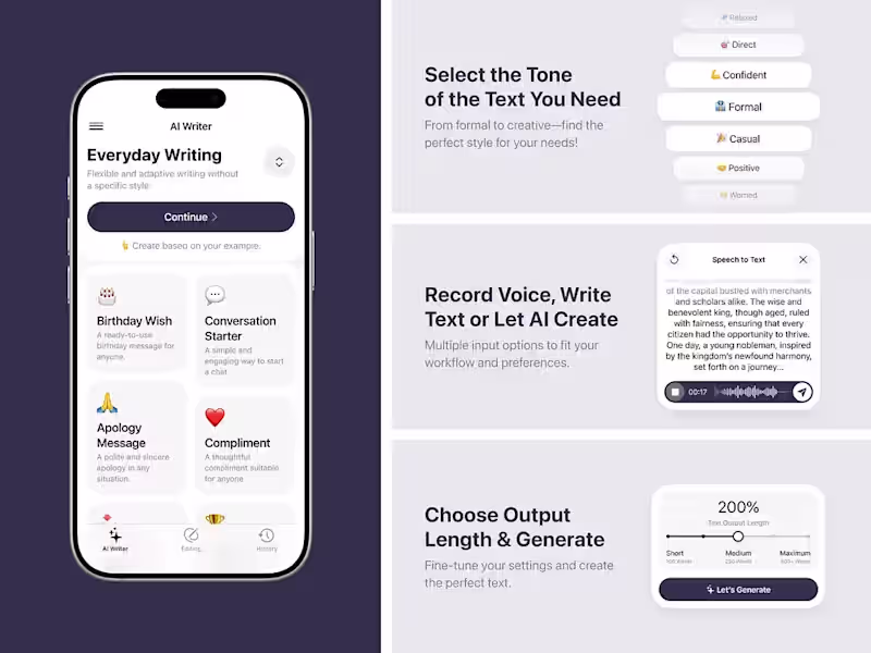 Cover image for AI Writing Assistant App Design
