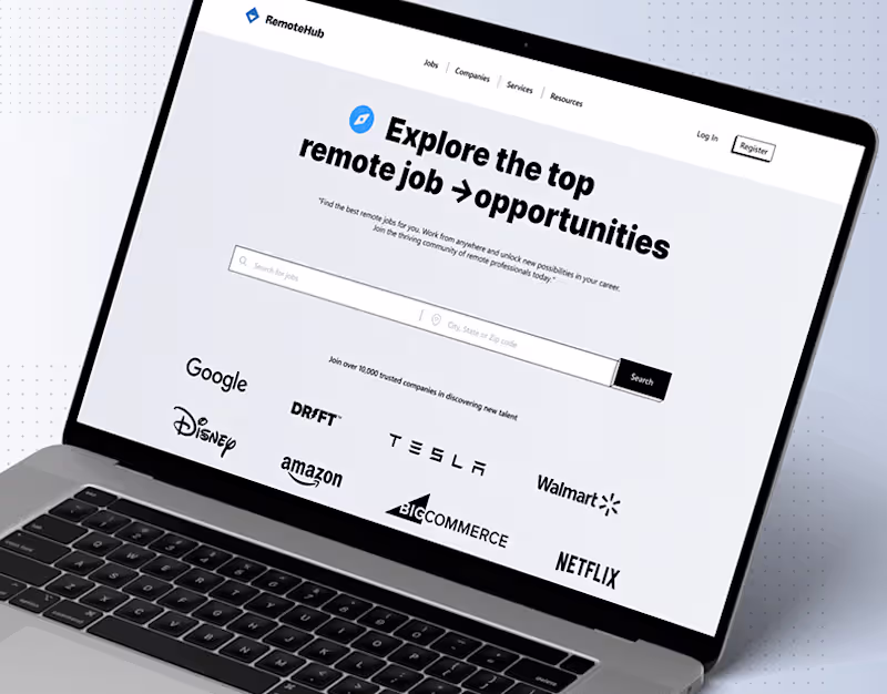Cover image for Remote jobs Website design | landing page| home page UI |