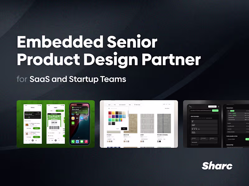 Cover image for Embedded Senior Product Design Partner for SaaS & Startup Teams