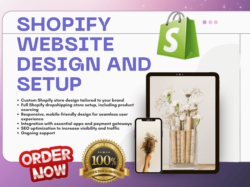 Cover image for shopify website design shopify dropshipping shopify store setup