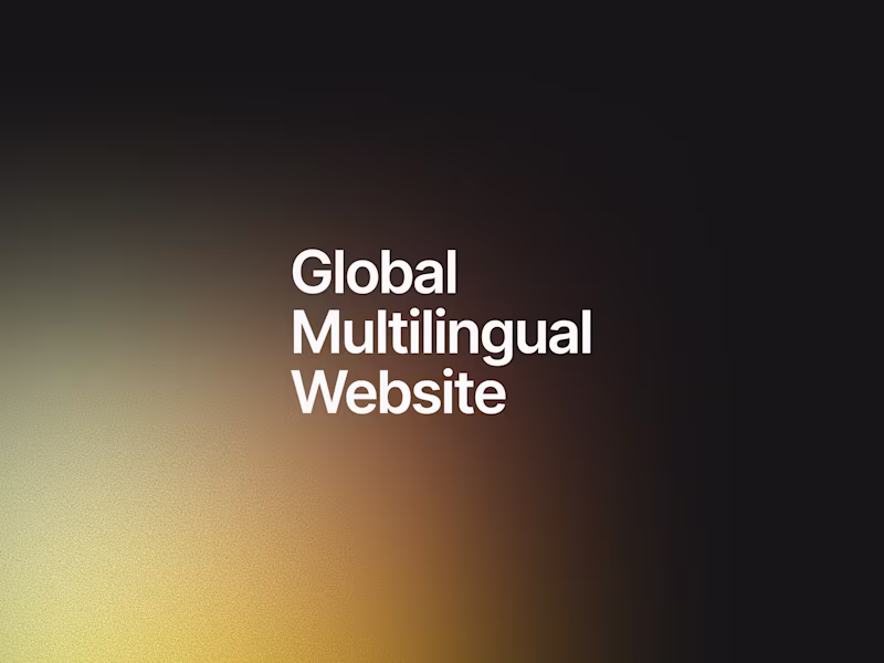 Cover image for Global Multilingual Website