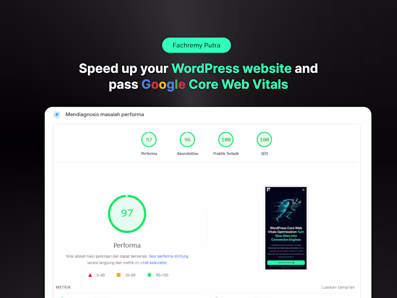 Cover image for WordPress Core Web Vitals Optimization (90+ PageSpeed Score)