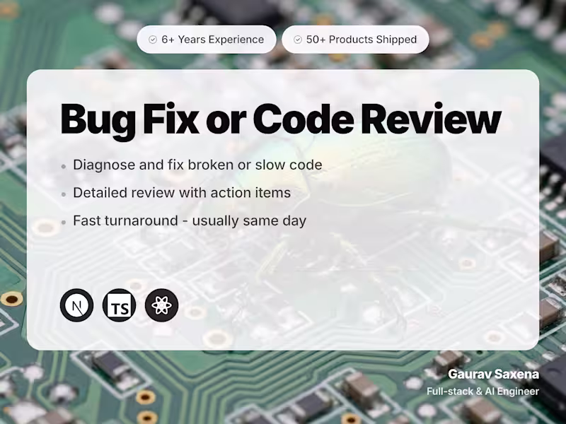 Cover image for Bug Fix or Code Review