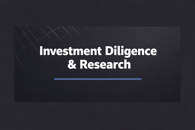 Cover image for Investment Diligence & Analysis
