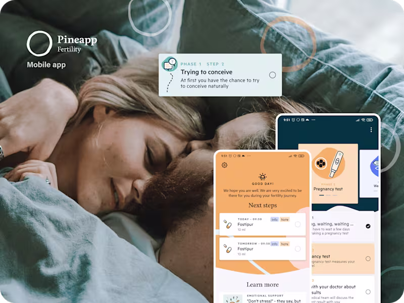 Cover image for Creation of new features for the mobile app Pineapp Fertility
