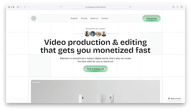 Cover image for Reelio - A Video & Creative Agency ( Framer Development)