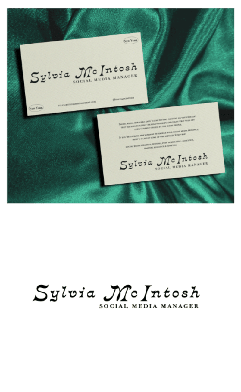 Cover image for Social Media Manager logo and business card