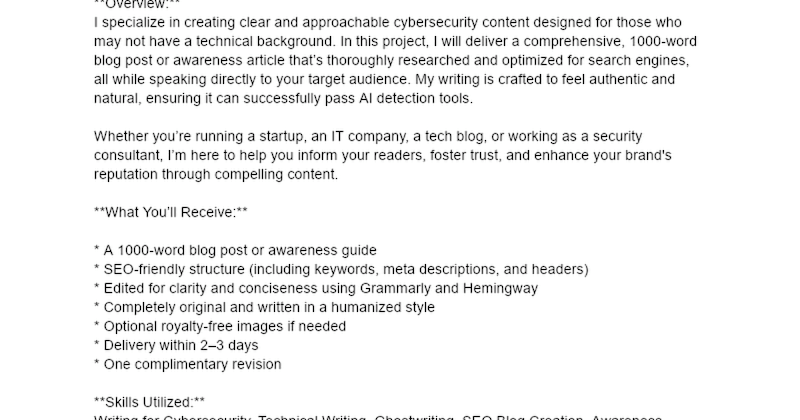 Cover image for Beginner-Friendly Cybersecurity Blog or Awareness Article