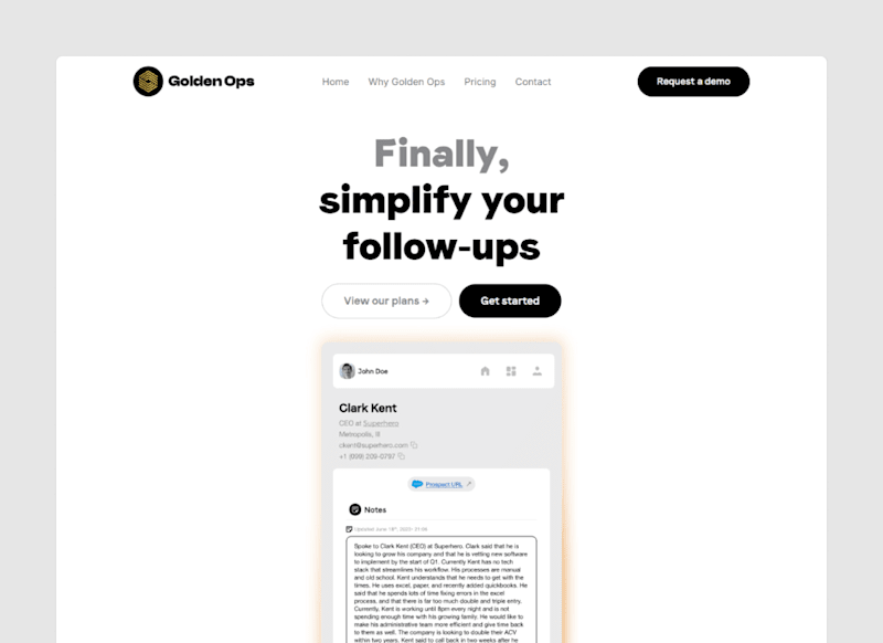 Cover image for Goldenops Landing Page Design