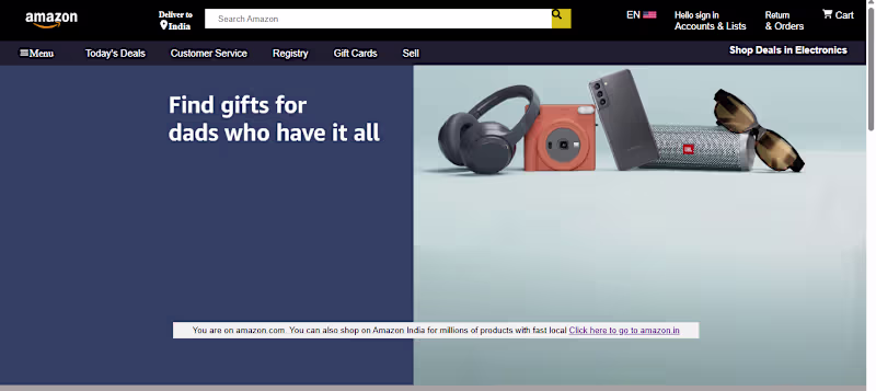 Cover image for A simple Amazon landing page clone built using React.js and ...