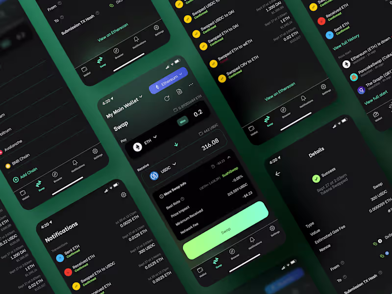 Cover image for Crypto Wallet Swap Screen