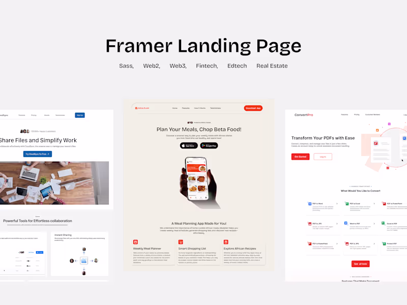 Cover image for Framer Landing Page (Design & Development)