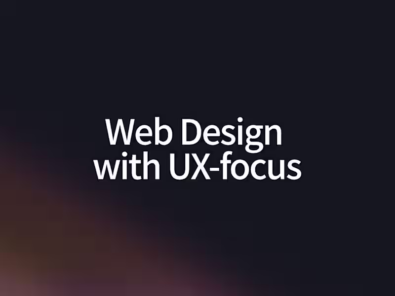 Cover image for UX-Focused Web Design