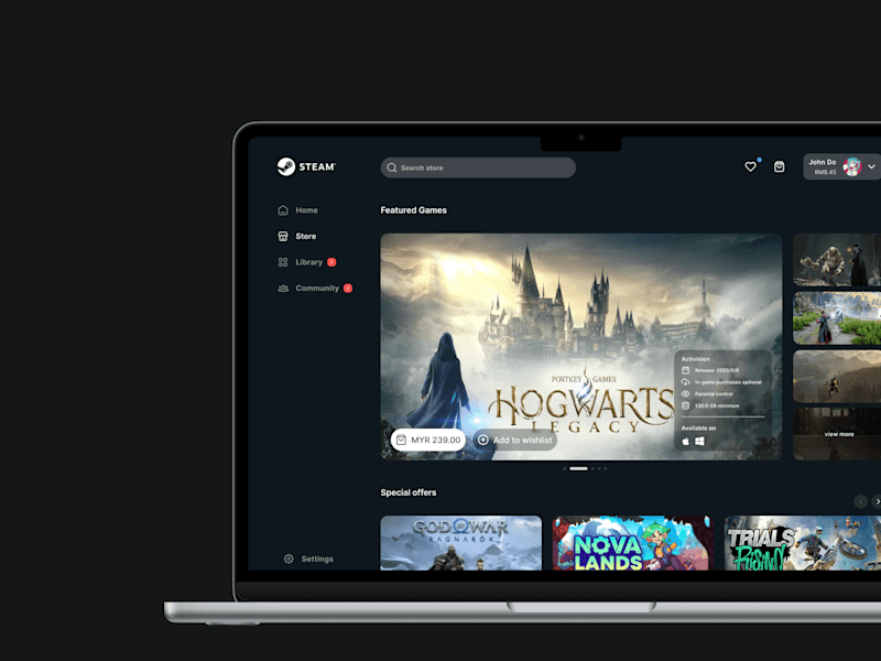 Cover image for UI Showcase : Redesign store page for Steam library