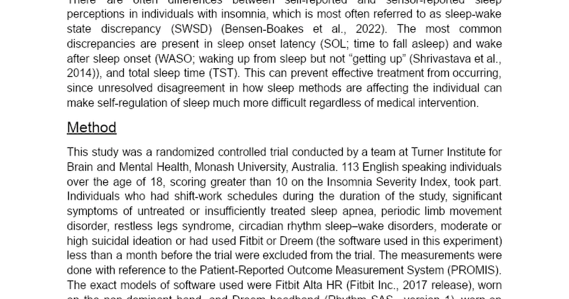 Cover image for Wearable Devices and Insomnia Management Study