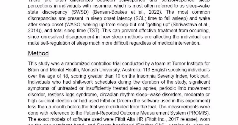 Cover image for Wearable Devices and Insomnia Management Study