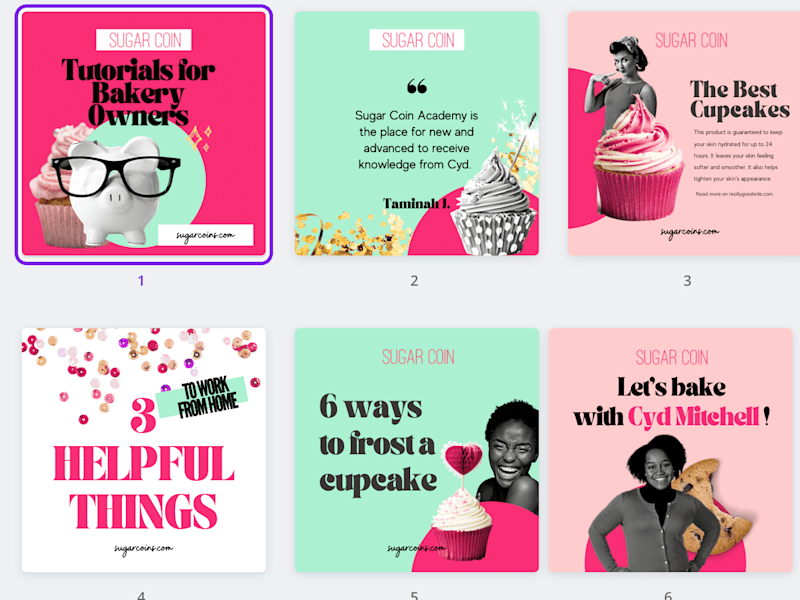Cover image for Social Media feed for a cheerful baking service