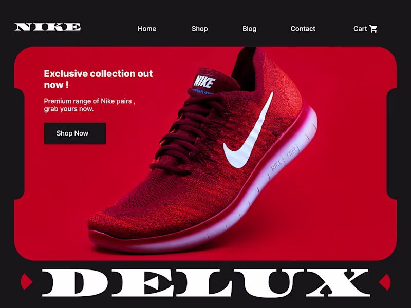 Cover image for Nike shoe Web Design
