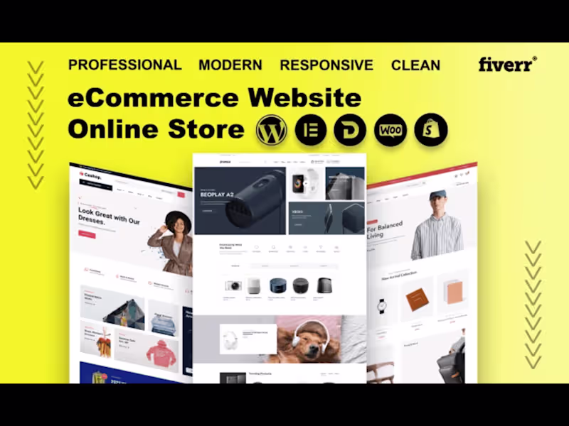 Cover image for I will design and develop ecommerce online store website
