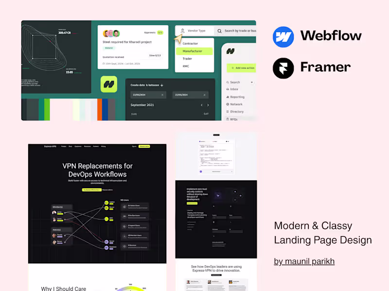Cover image for Kickass landing page design & development (Webflow/Framer)