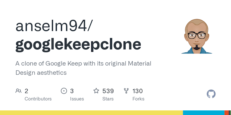 Cover image for anselm94/googlekeepclone