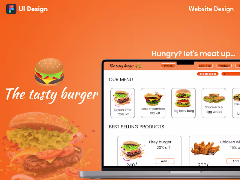 Cover image for Burger Website UI Design (The tasty burger) :: Behance