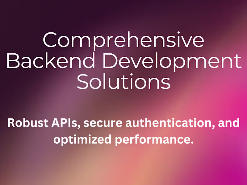 Cover image for Backend Development