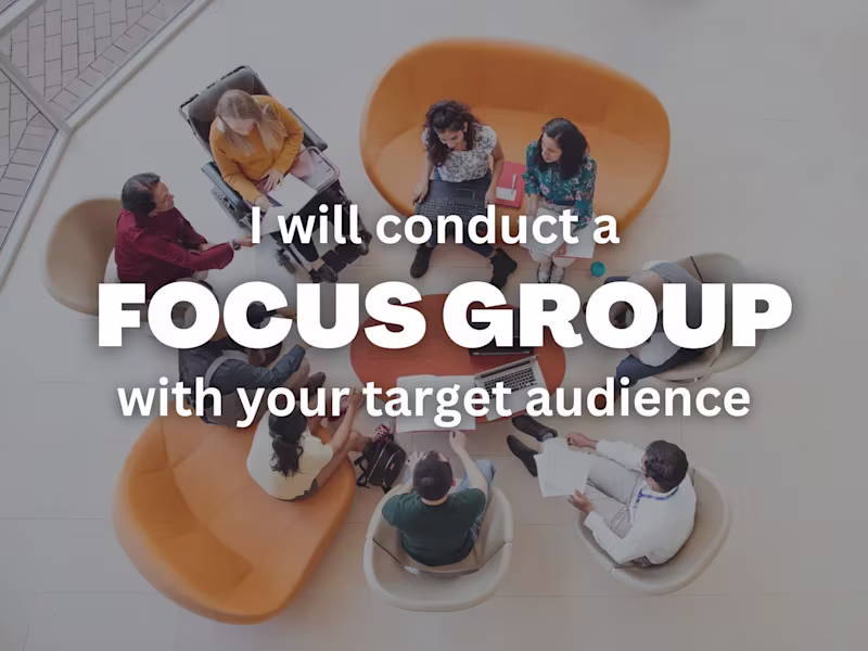 Cover image for I will conduct focus groups with your target audience