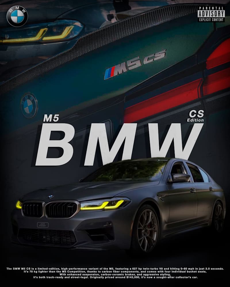 Cover image for BMW M5 CS Poster Design