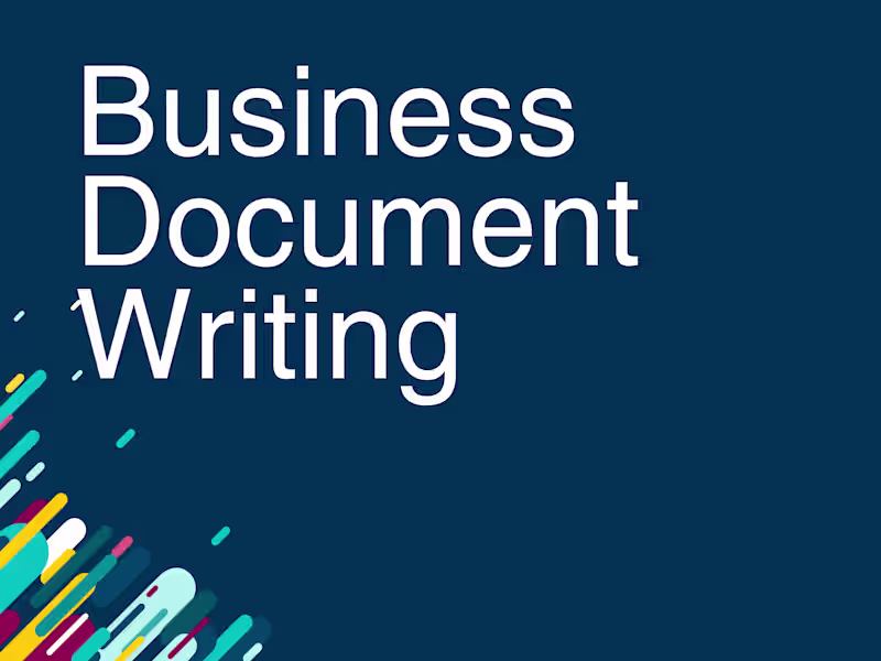 Cover image for Business Document Writing 