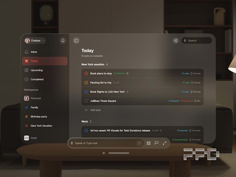 Cover image for Todoist on visionOS Concept