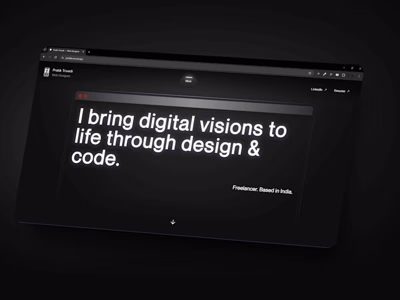 Cover image for Pratik Trivedi — Web Designer