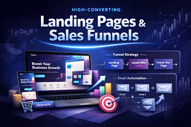 Cover image for  Landing Page Design and sales funnel for Startups & Business