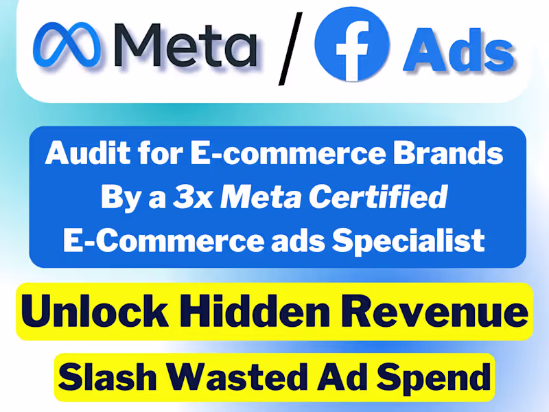 Cover image for 📋 Audit: Facebook/Meta Ads Accounts for Ecommerce & DTC Brands