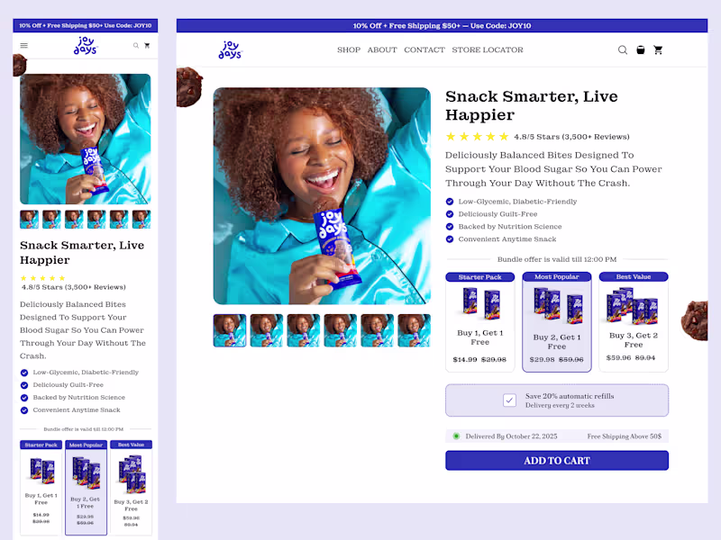 Cover image for Joydays High-Converting Product Page Design (Ecommerce UX/UI)