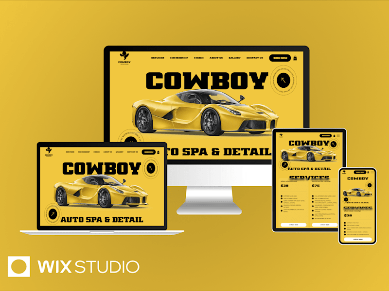 Cover image for CowBoy Auto Spa Wix studio website