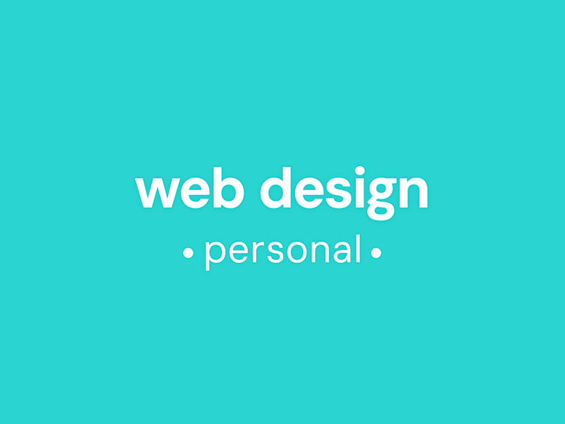 Cover image for Web Design - Personal