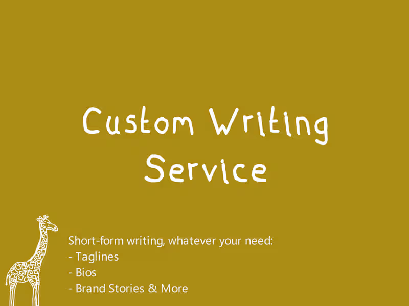 Cover image for Creative Writing - Taglines, Bios, and Brand Story Crafting