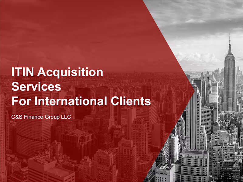 Cover image for ITIN Acquisition Services for International Clients
