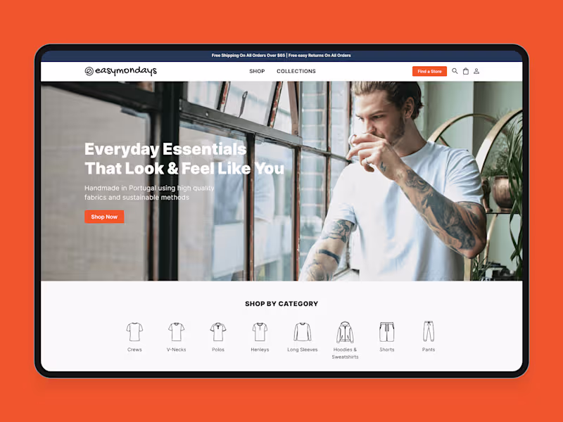 Cover image for Easy Mondays | Ecommerce UI Design