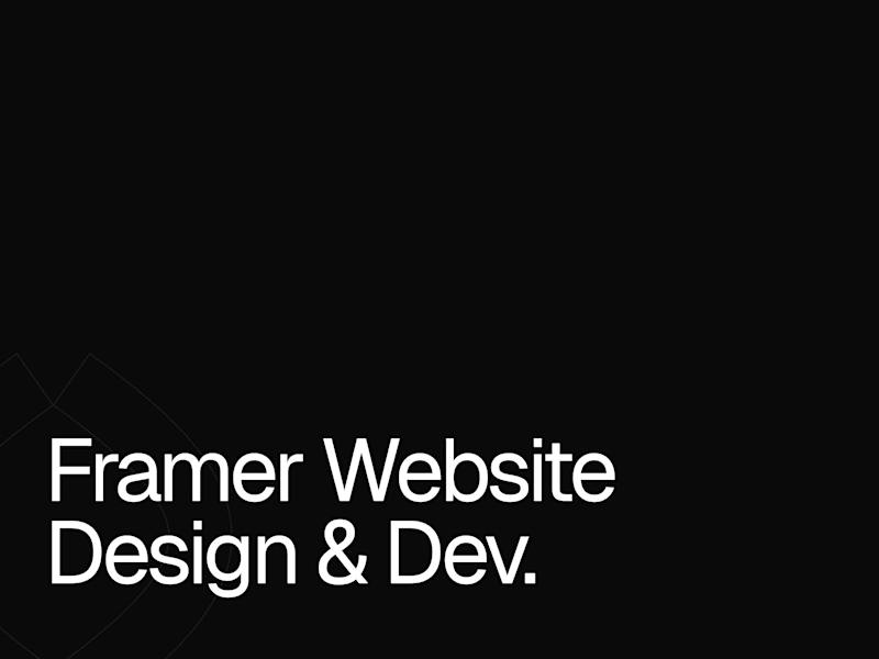 Cover image for Framer Website Design & Devlopment 